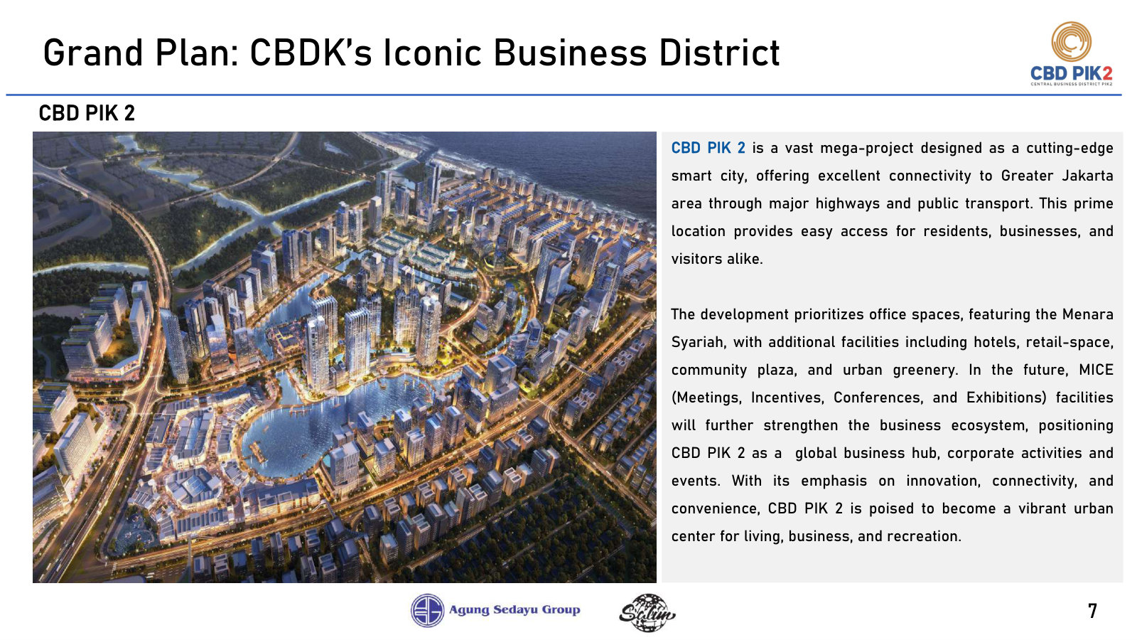 The grand plan for CBD PIK2 in one rendering, with management's description of the intended office-led district.